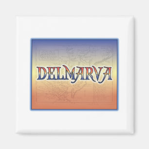 DelMarVa antike Karte Magnet