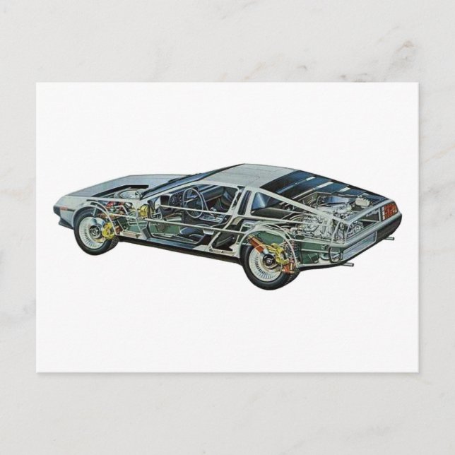 DeLorean Postkarte (Vorderseite)