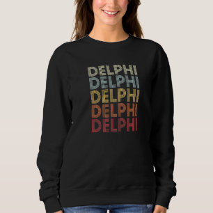Delphi Indiana Delphi IN Retro Vintage Text auf De Sweatshirt
