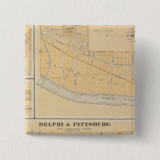 Delphi & Pittsburg mit Vorstädten Button (Vorderseite)