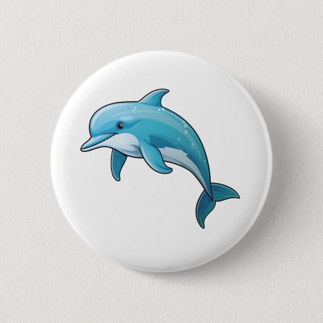Delphin-Abbildung des Cartoon Button (Vorderseite)