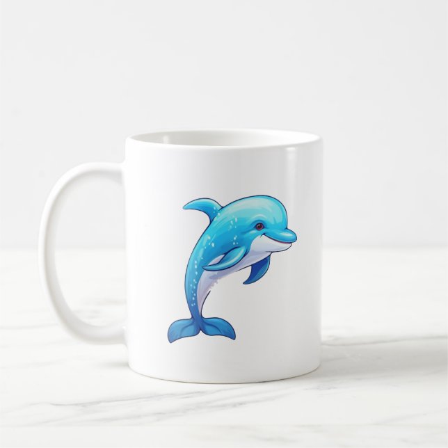 Delphin-Abbildung des Cartoon Kaffeetasse (Links)