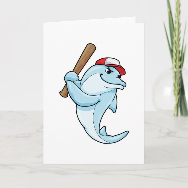 Delphin bei Baseball als Batsman Karte (Vorderseite)