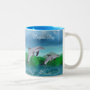 Delphin-Bucht-tropische Kaffee-Tasse durch Yotigo Zweifarbige Tasse