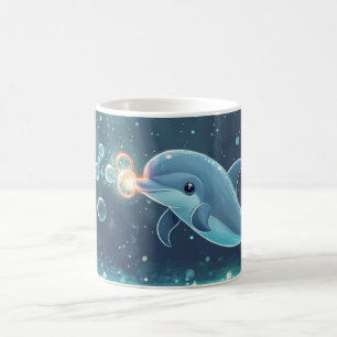 Delphin Cartoon-Stil lebendige farbenfrohe Tasse