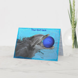 Delphin, der mit Neptun (Karte, spielt) Karte