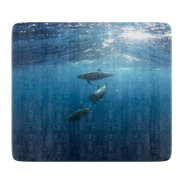 Delphin-Familie Schneidebrett (Vorderseite)