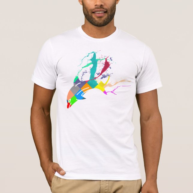 Delphin-Farbe T-Shirt (Vorderseite)