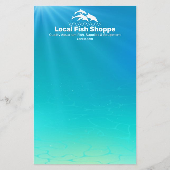 Delphin, Fisch Aquarium Shop Briefpapier (Vorderseite)
