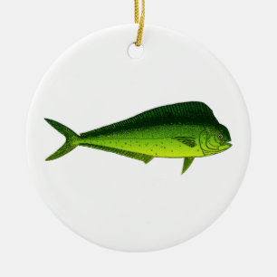 Delphin-Fische - Dorado - Mahi Mahi Keramik Ornament