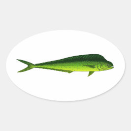 Delphin-Fische - Dorado - Mahi Mahi Ovaler Aufkleber