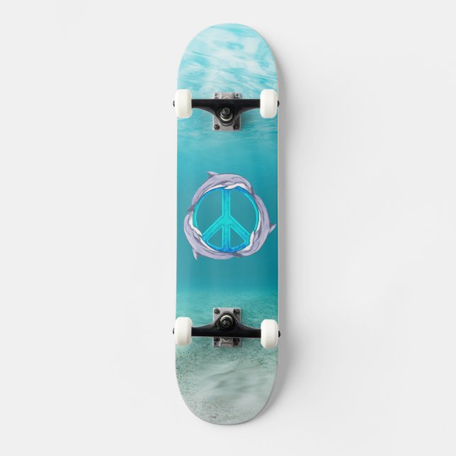 Delphin-Frieden Skateboard (Vorderseite)