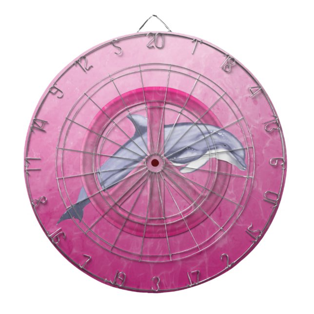Delphin-Friedensrosa Dartscheibe (vorne)