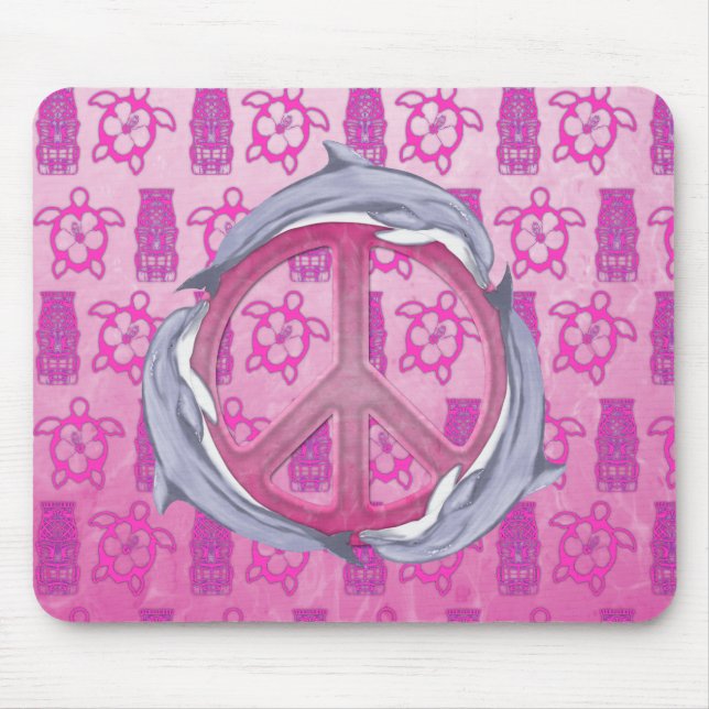 Delphin-Friedensrosa Mousepad (Vorne)