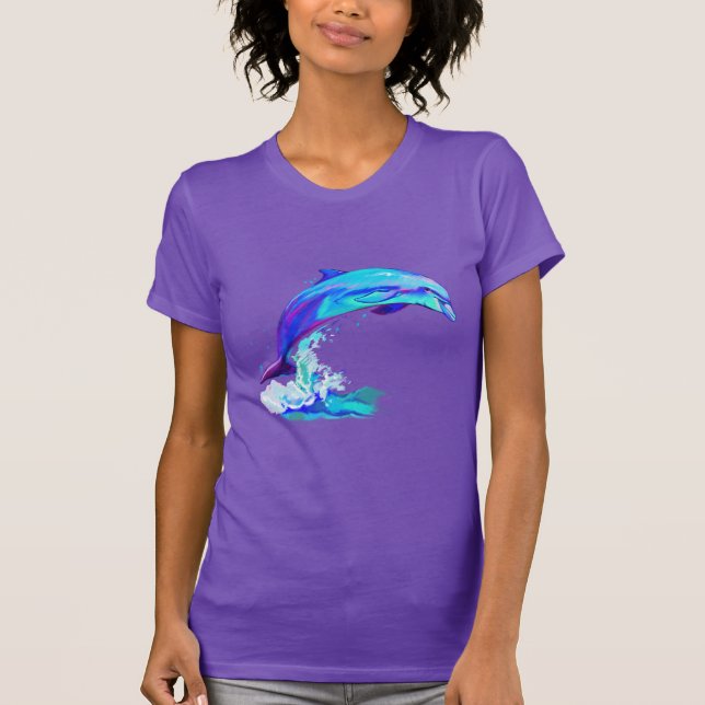 Delphin in den Farben T-Shirt (Vorderseite)