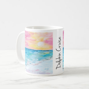 Delphin-Kreuzfahrt Sonnenuntergang Gemälde von Jus Kaffeetasse
