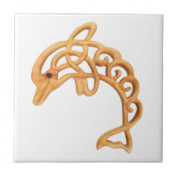 Delphin-Kunst springen, keltisches Knoten-Holz