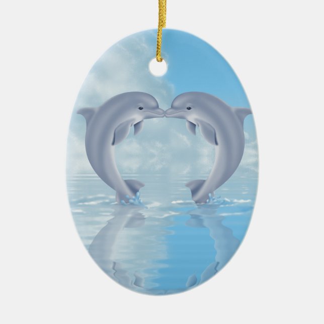 Delphin-Liebhaber-Geschenk-Ideen Keramikornament (Vorne)