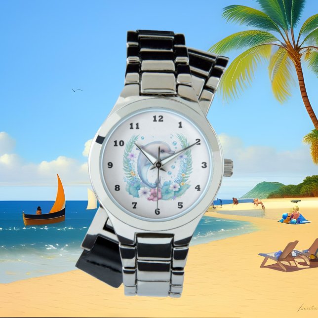 Delphin-Liebhaber von niedlichen Wasserfarben Armbanduhr (Von Creator hochgeladen)