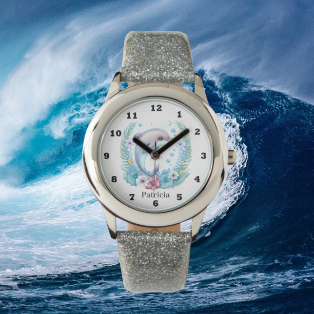 Delphin-Liebhaber von niedlichen Wasserfarben Armbanduhr (Von Creator hochgeladen)