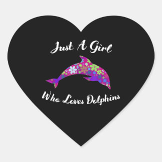 Delphin liebt nur ein Mädchen, das Delphine Liebe Herz-Aufkleber