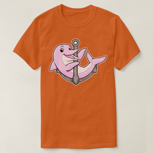 Delphin mit Anchor T-Shirt (Design vorne)
