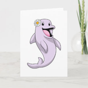 Delphin mit Gänseblümchen Karte
