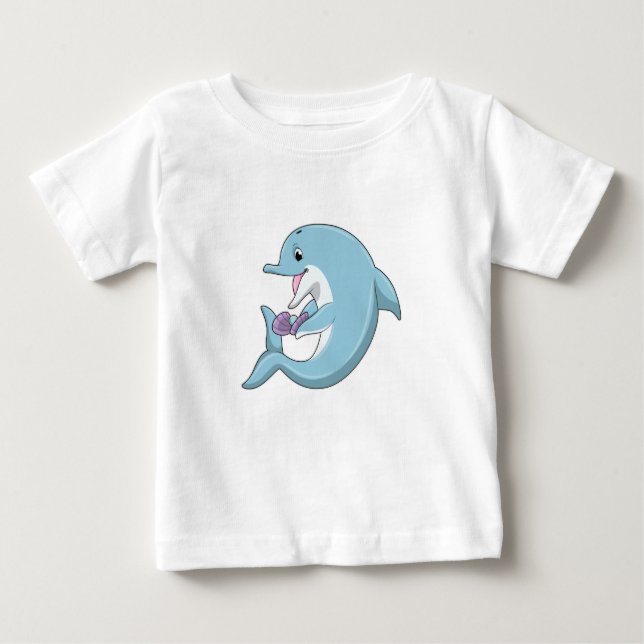 Delphin mit Perle Baby T-shirt (Vorderseite)