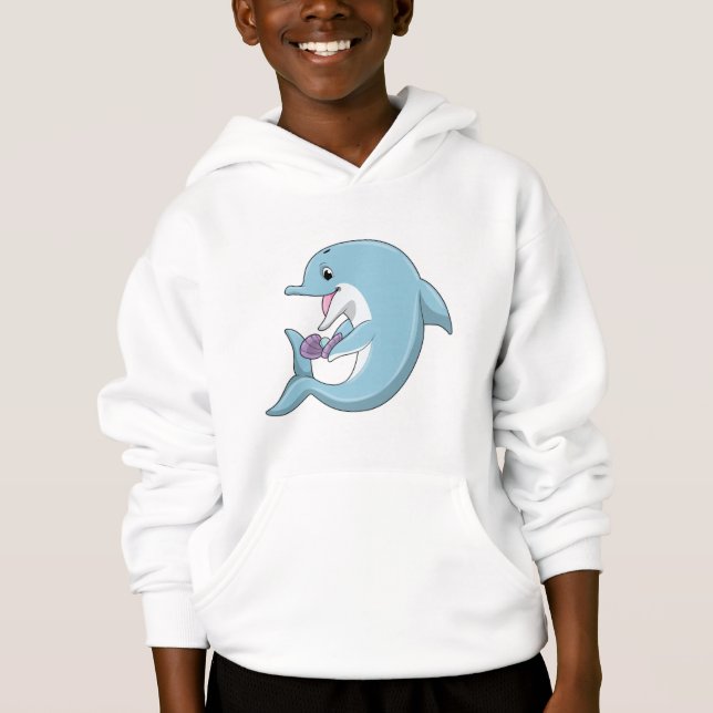 Delphin mit Perle Hoodie (Vorderseite)