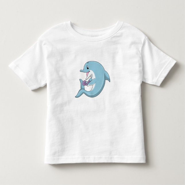 Delphin mit Perle Kleinkind T-shirt (Vorderseite)