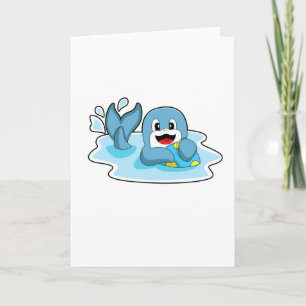 Delphin mit Wasserball Karte
