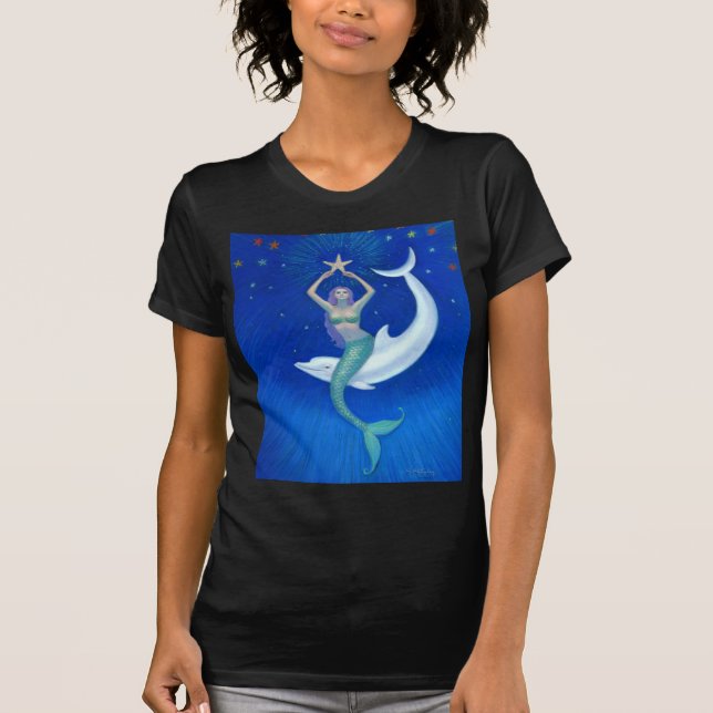 Delphin-Mond-Meerjungfrau T-Shirt (Vorderseite)