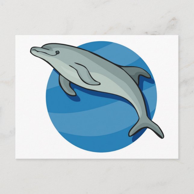 Delphin on Blue Postkarte (Vorderseite)