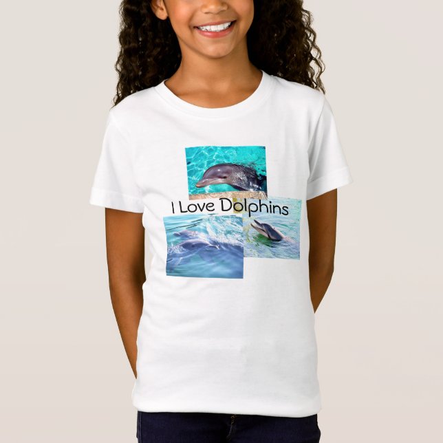 Delphin scherzt T - Shirt "ich Liebe Delphine " (Vorderseite)