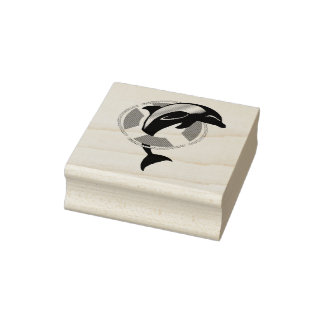 Delphin-/Schweinswal-Lebewesen Gummistempel