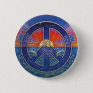 Delphin-Sonnenuntergang-Frieden Button