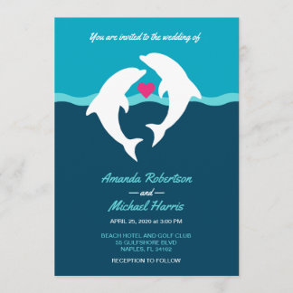 Delphin-Strand-Hochzeit Einladung