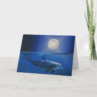 Delphin-und Mond-Universum-Geburtstags-Karte