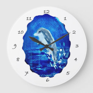 Delphin von Meerestieren Große Wanduhr