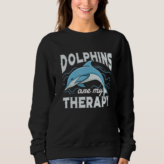 Delphine als Therapie Niedliche Meerestiere Delphi Sweatshirt (Vorderseite)