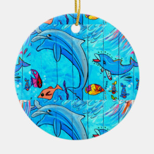 Delphine-blaue Ornament
