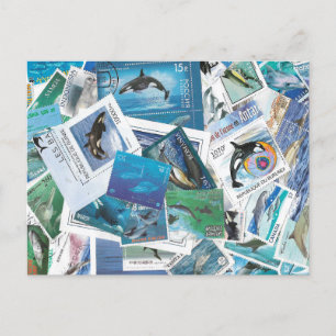 Delphine Briefmarke Postkarte