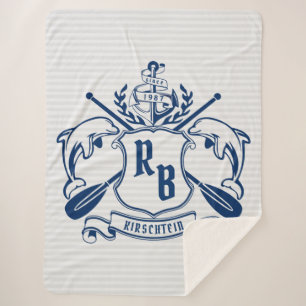 Delphine des nautischen Wappen Eichenschild Sherpadecke