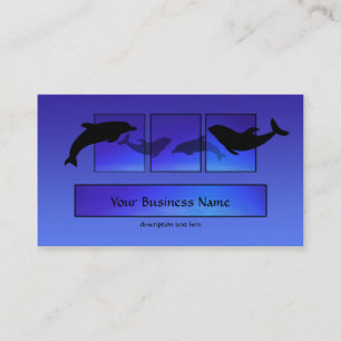 Delphine Dolphin Blue Ocean Business Card Visitenkarte