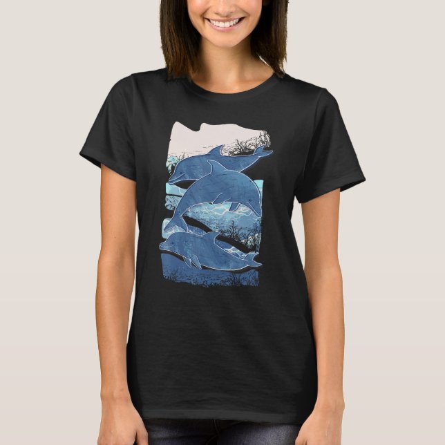 Delphine Dolphin Fish Sea Dolphinarium Naturempfe T-Shirt (Vorderseite)