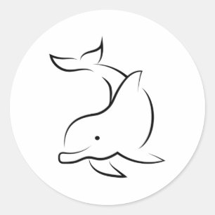 Delphine Dolphin Sea Animal Ocean Water Geschenk Runder Aufkleber