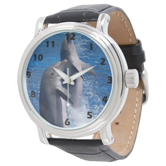 Delphine für Wildlife Fotografy Armbanduhr (Schrägansicht)