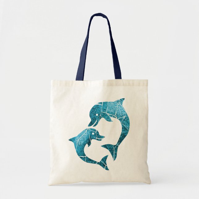 Delphine getragenes Blau Tragetasche (Vorne)