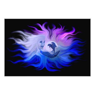 Delphine im Mondschein Fotodruck