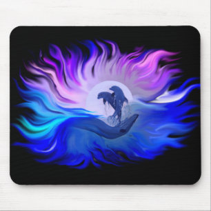 Delphine im Mondschein Mousepad